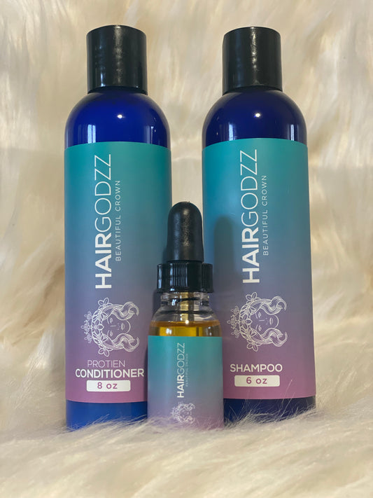 Hairgoddzz 3 Combo Kit (Elixir Shampoo and Conditioner) - HairGodzz beauty